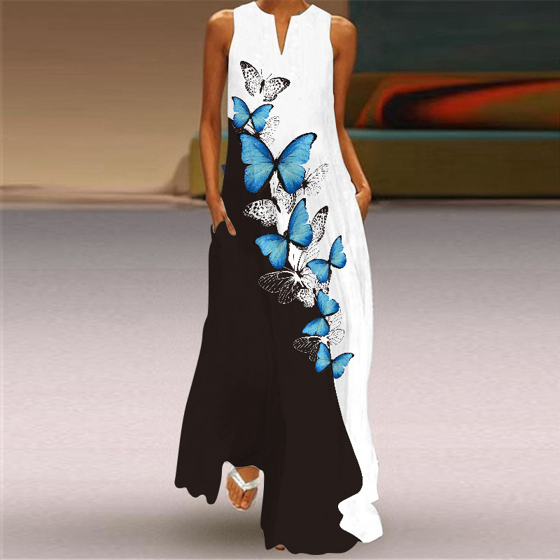 Women's Floral Summer Sleeveless Maxi Dress