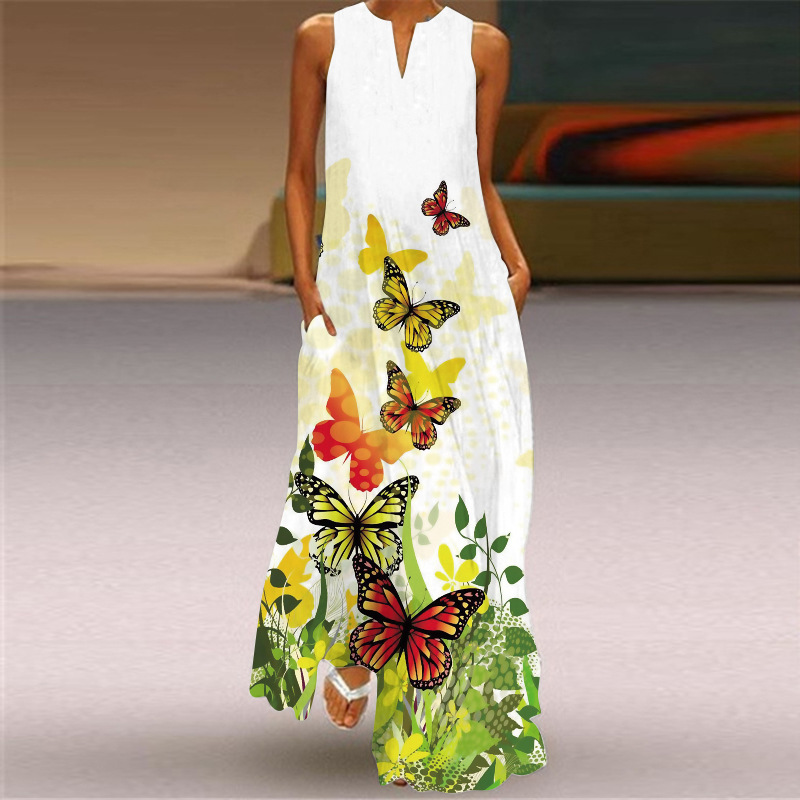 Women's Floral Summer Sleeveless Maxi Dress