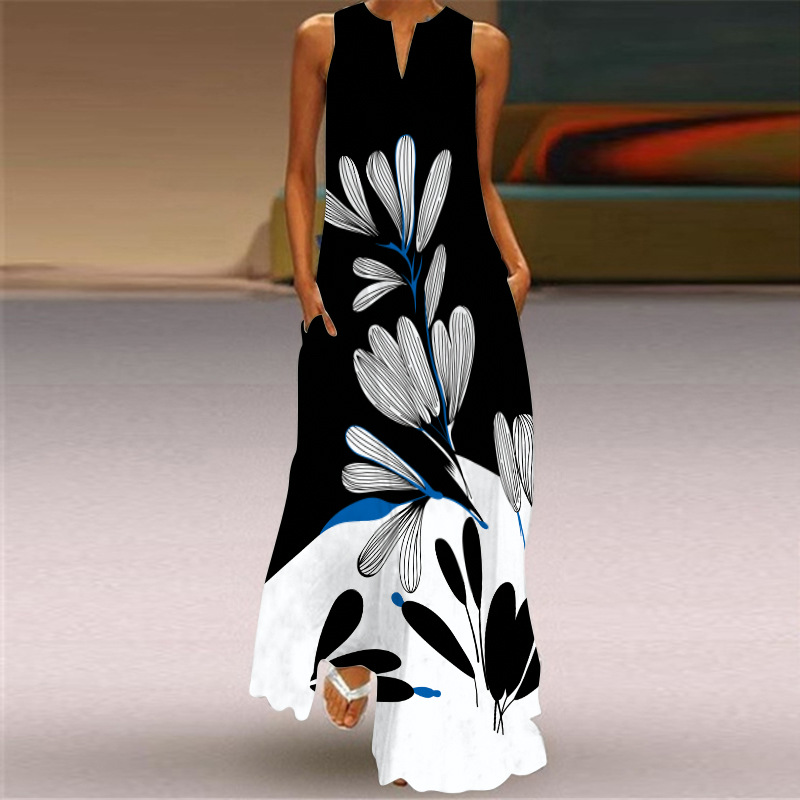 Women's Floral Summer Sleeveless Maxi Dress