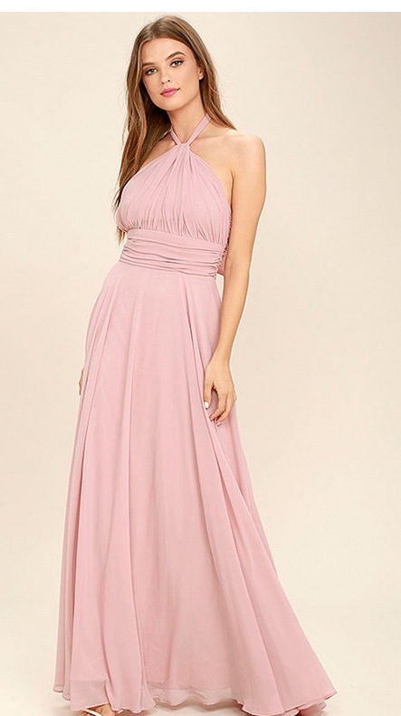 Women's Chiffon Maxi Pleated Dress