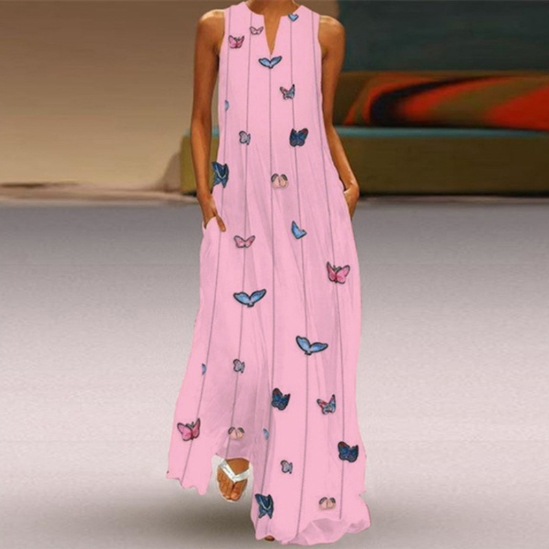 Women's Floral Summer Sleeveless Maxi Dress