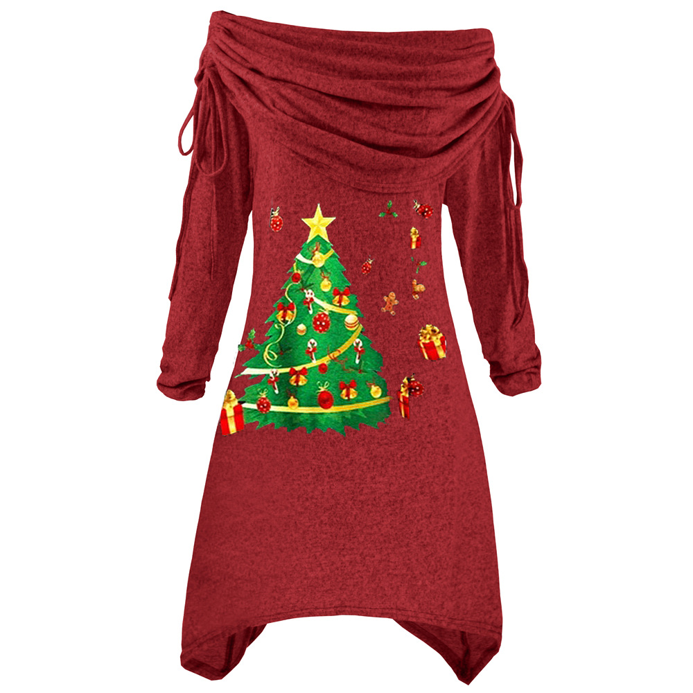 Women's Floral Knit Long-Sleeve Dress