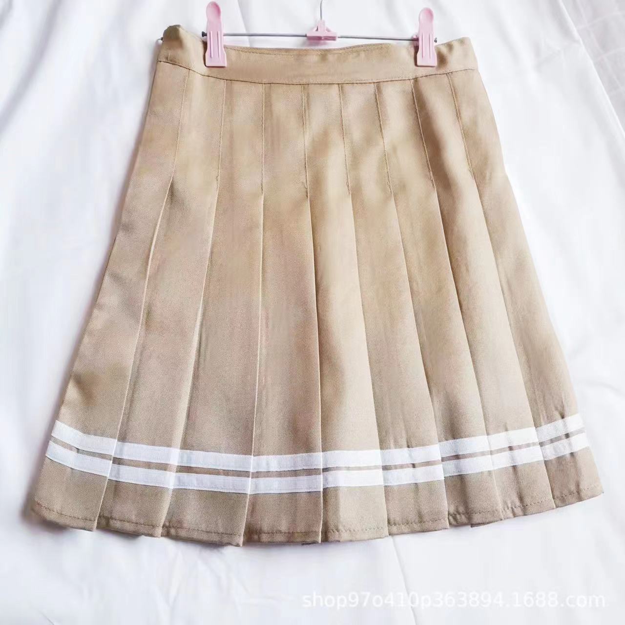Pleated Skirt for Women High Waist A Line Elastic Waistband Korean Style Spring Summer Plus Size School Uniform