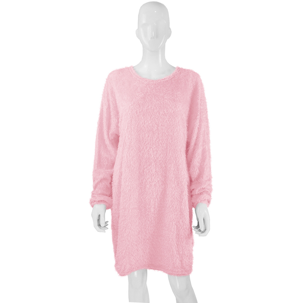 Women's Loose Fit Long-Sleeve Midi Dress