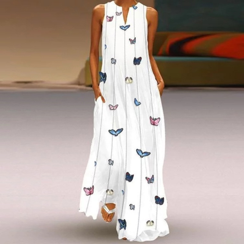 Women's Floral Summer Sleeveless Maxi Dress