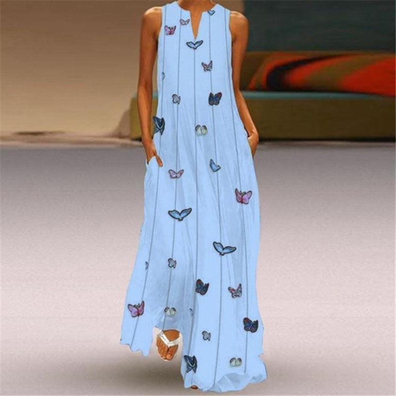 Women's Floral Summer Sleeveless Maxi Dress