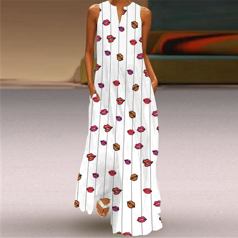 Women's Floral Summer Sleeveless Maxi Dress