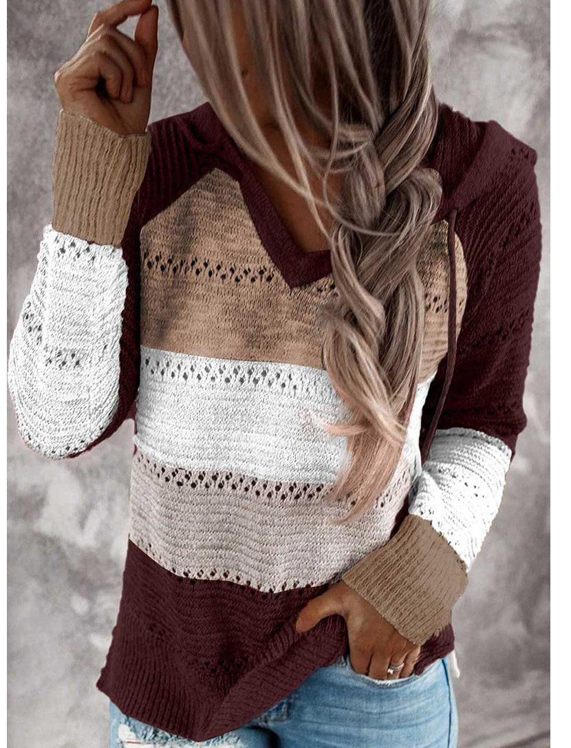 Striped Hooded Sweater Autumn Winter Style Comfortable Fabric Trendy Design Wholesale Available