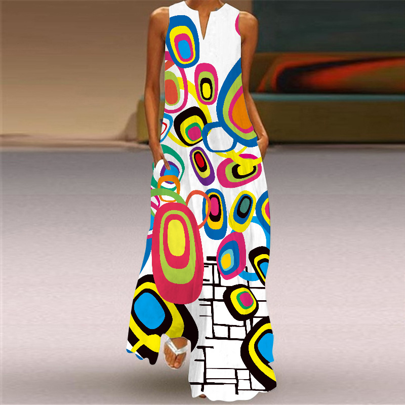 Women's Floral Summer Sleeveless Maxi Dress