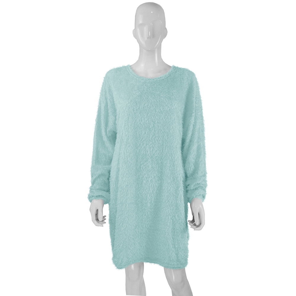 Women's Loose Fit Long-Sleeve Midi Dress