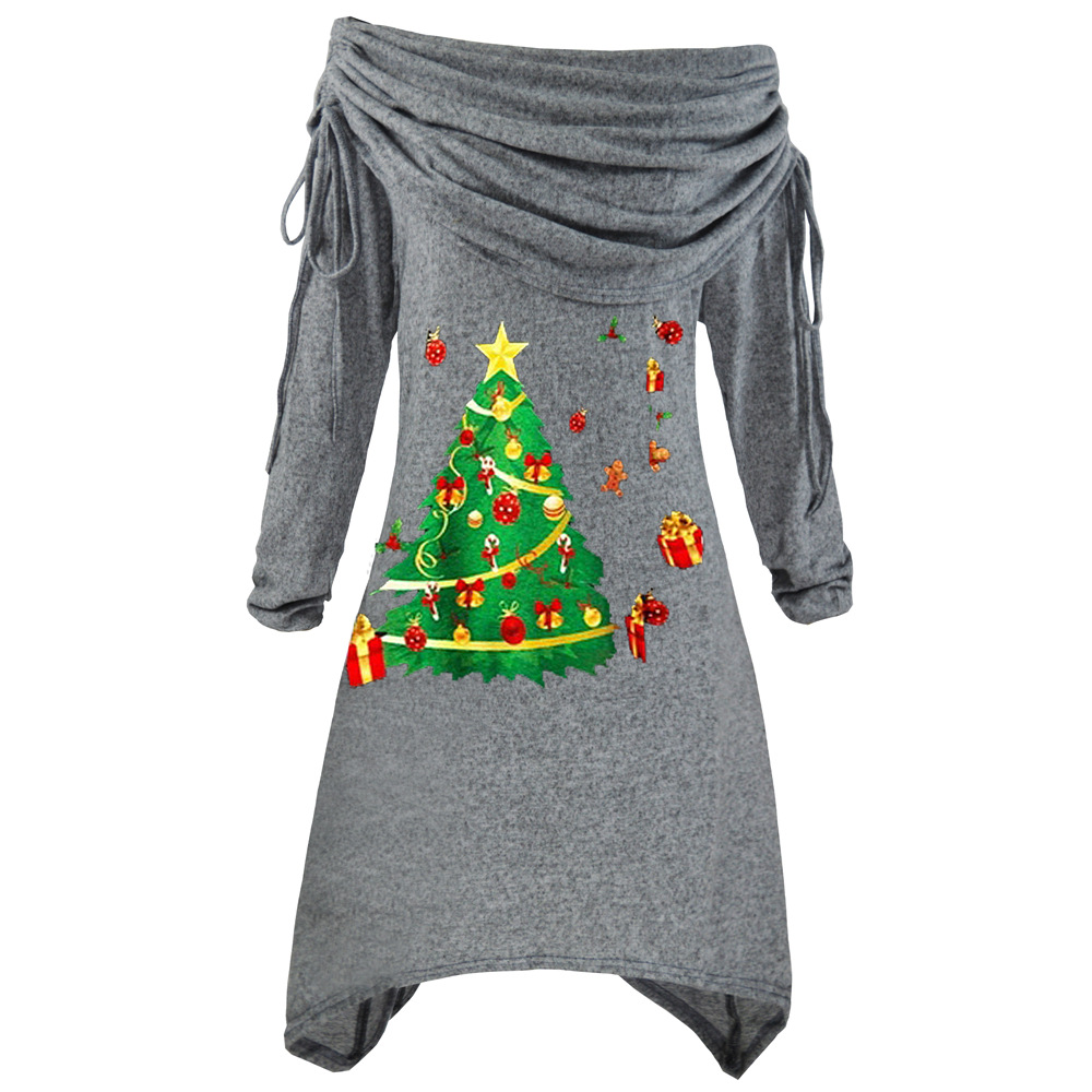 Women's Floral Knit Long-Sleeve Dress