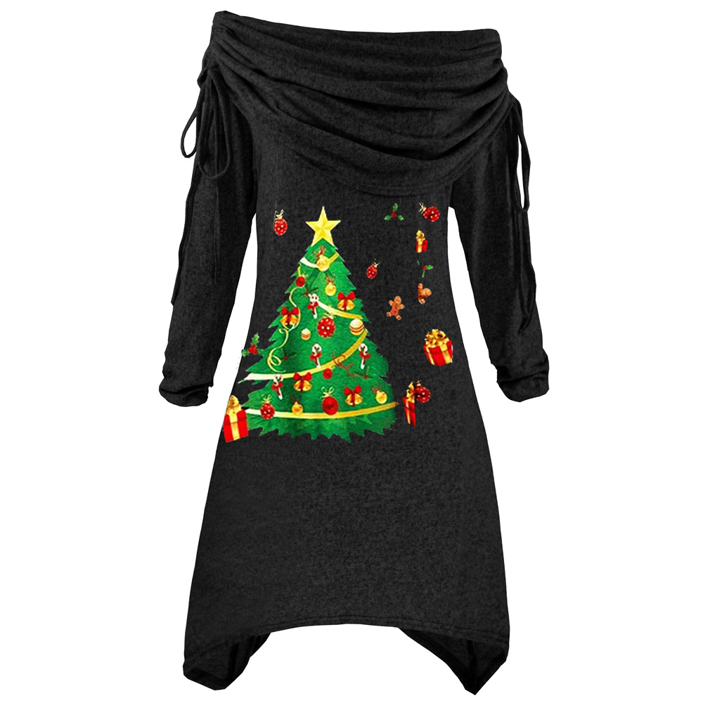 Women's Floral Knit Long-Sleeve Dress