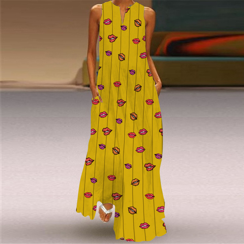Women's Floral Summer Sleeveless Maxi Dress