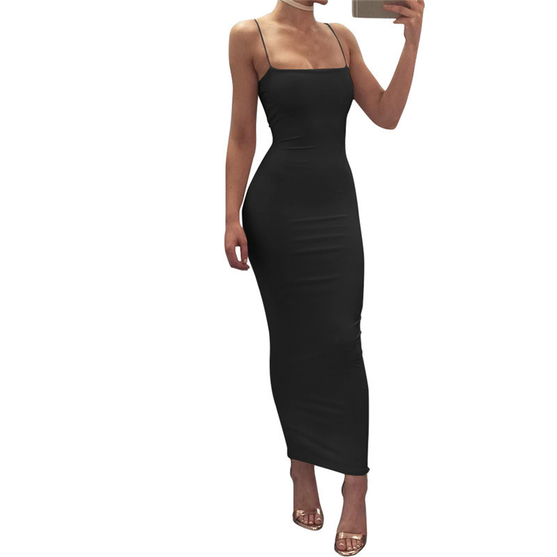 Women's Summer Elegant Slim Fit Strappy Maxi Dress