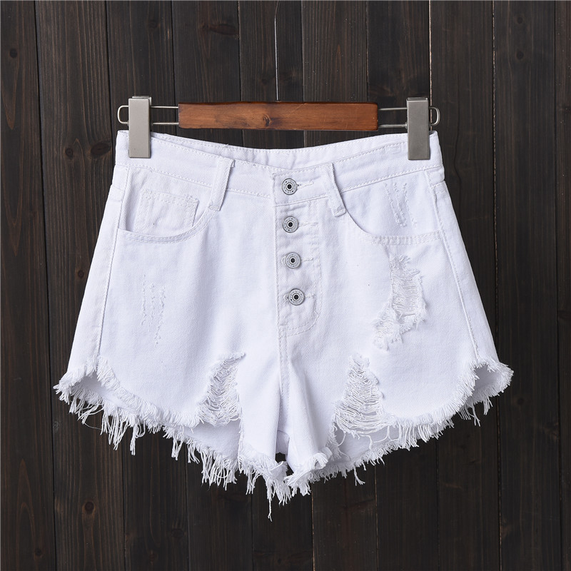 Womens Distressed Gray Denim Shorts Plus Size Loose Fit Frayed Hem Summer Casual Wear Wholesale Available
