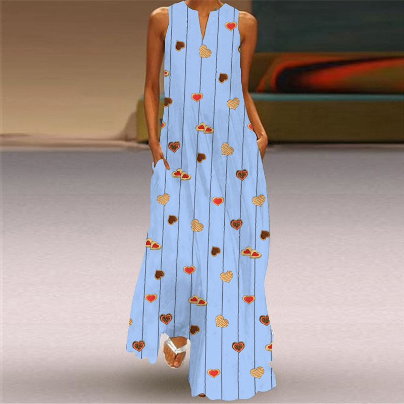 Women's Floral Summer Sleeveless Maxi Dress