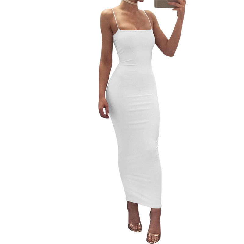 Women's Summer Elegant Slim Fit Strappy Maxi Dress
