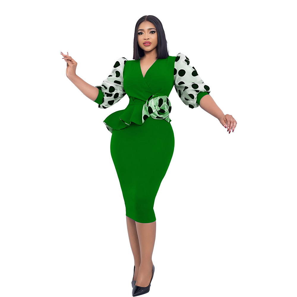 Women's Elegant V-Neck Bodycon Dress