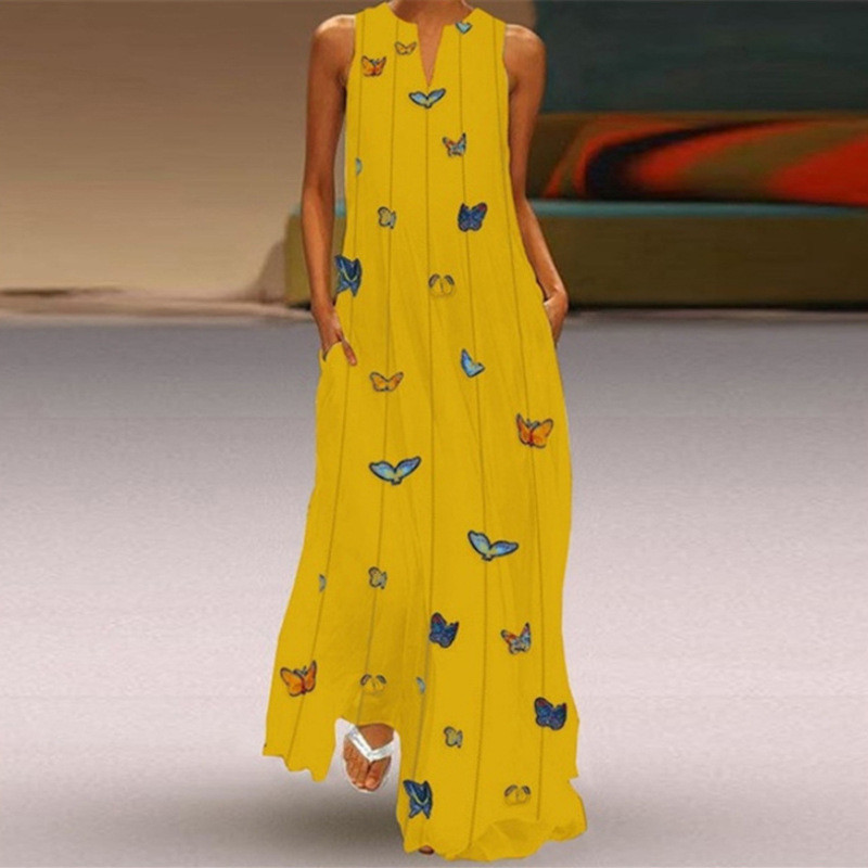 Women's Floral Summer Sleeveless Maxi Dress