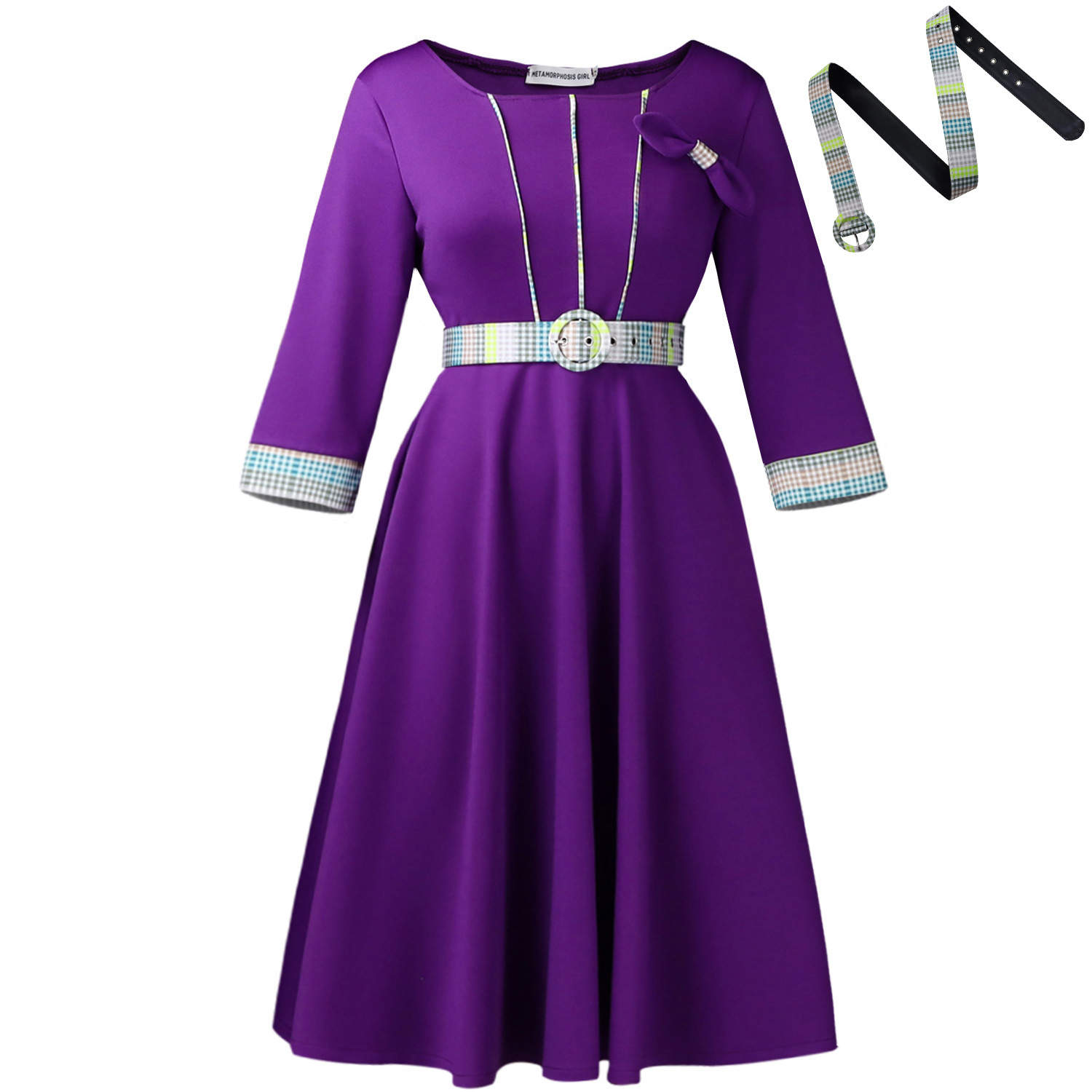 Purple + brooch belt