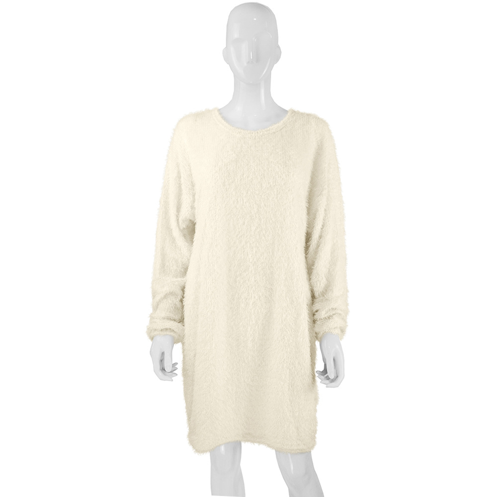 Women's Loose Fit Long-Sleeve Midi Dress