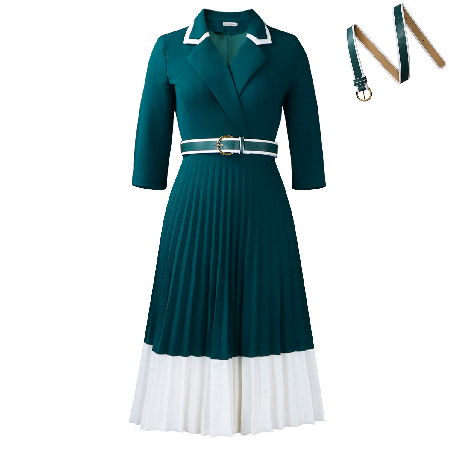 Peacock green + belt