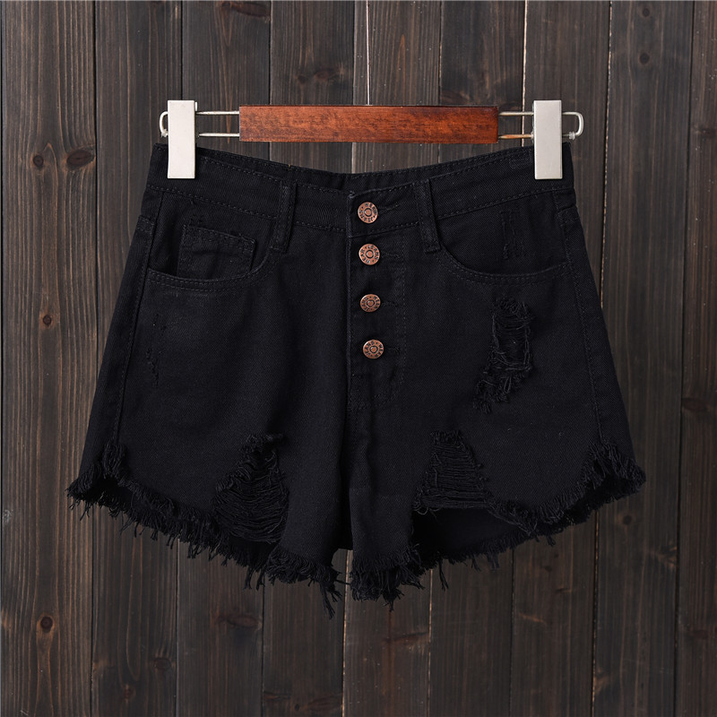 Womens Distressed Gray Denim Shorts Plus Size Loose Fit Frayed Hem Summer Casual Wear Wholesale Available