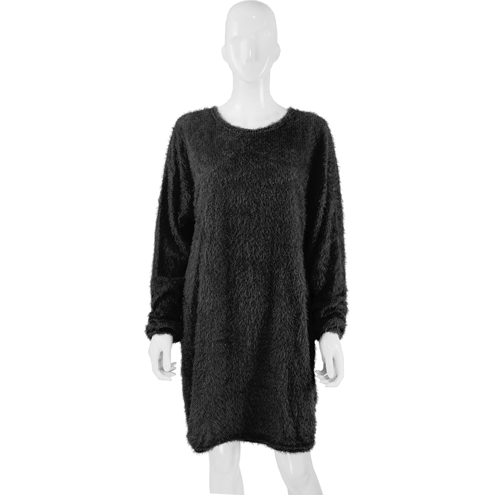 Women's Loose Fit Long-Sleeve Midi Dress
