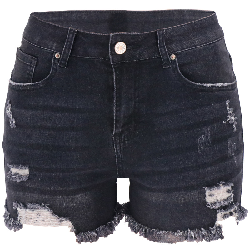 High Waisted Ripped Denim Shorts 4 Colors Available Casual Summer Wear Ready to Ship factory direct