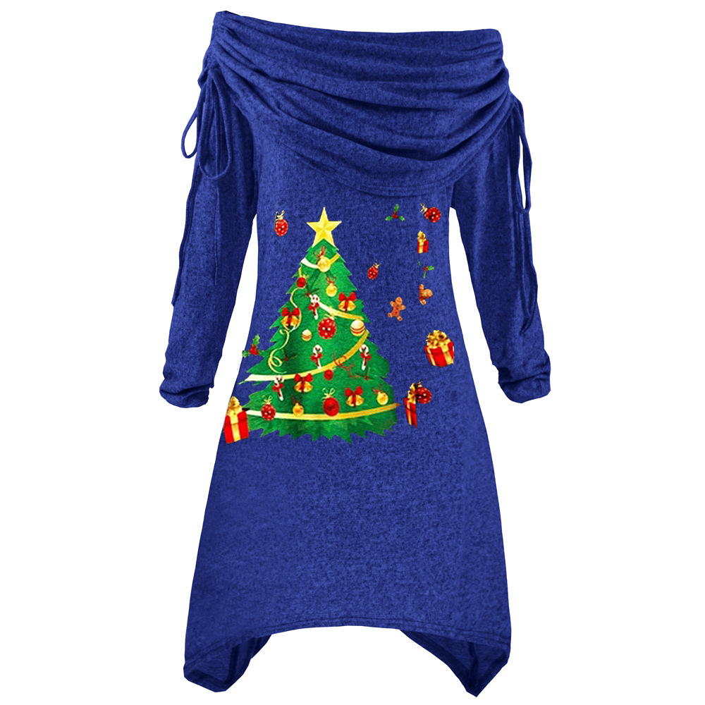 Women's Floral Knit Long-Sleeve Dress