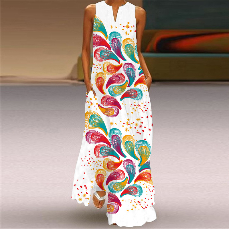 Women's Floral Summer Sleeveless Maxi Dress