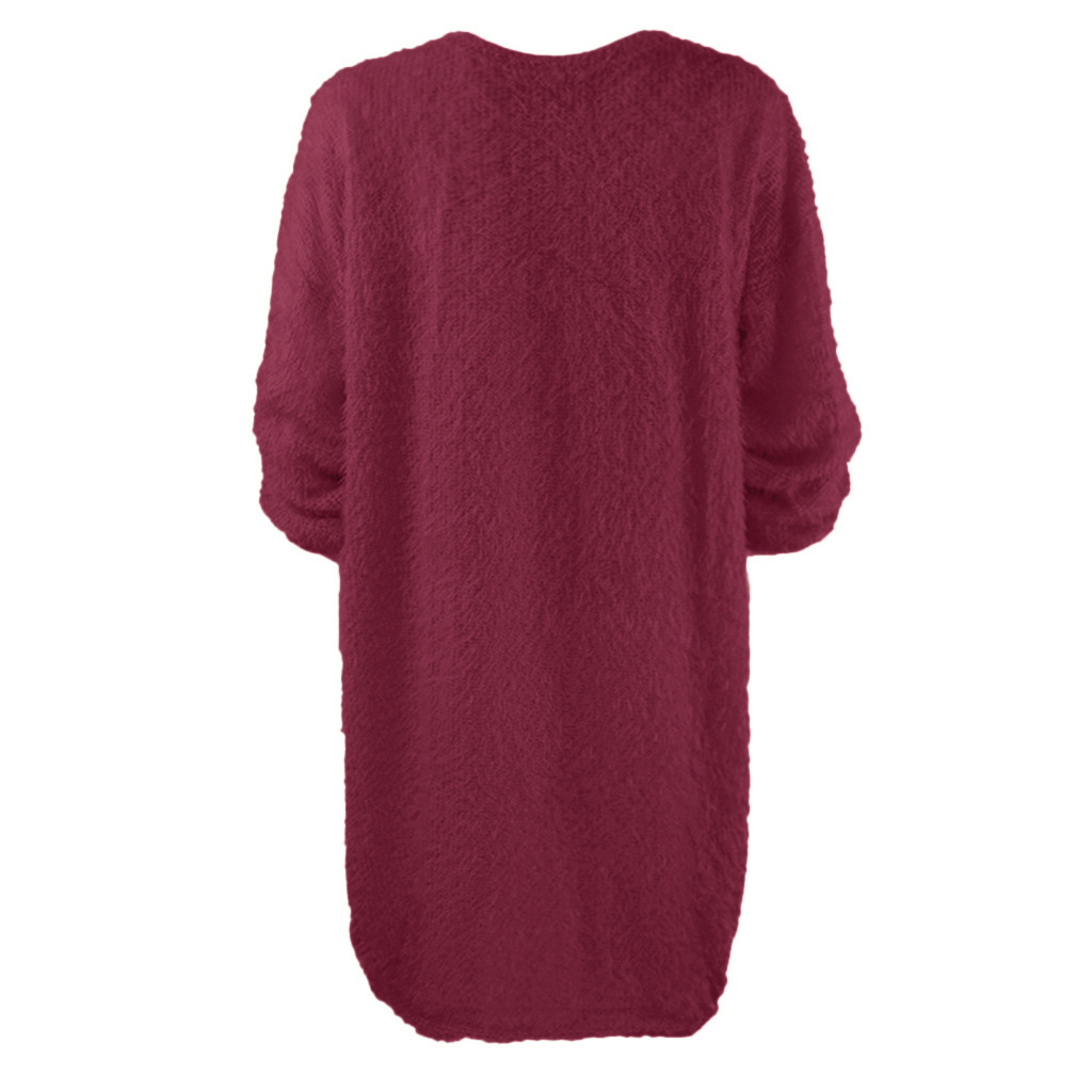 Women's Loose Fit Long-Sleeve Midi Dress