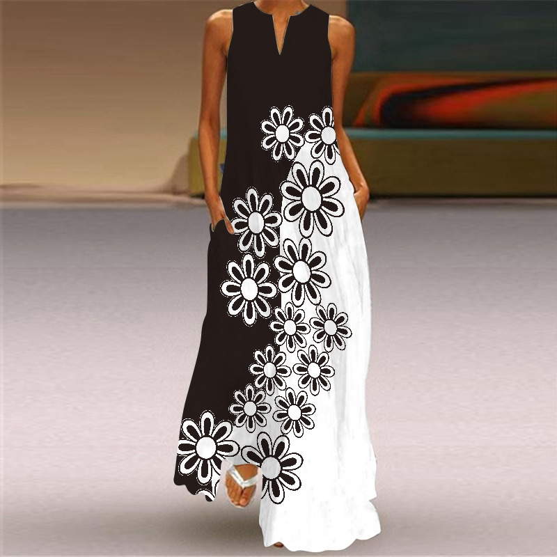 Women's Floral Summer Sleeveless Maxi Dress