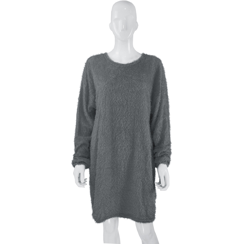 Women's Loose Fit Long-Sleeve Midi Dress