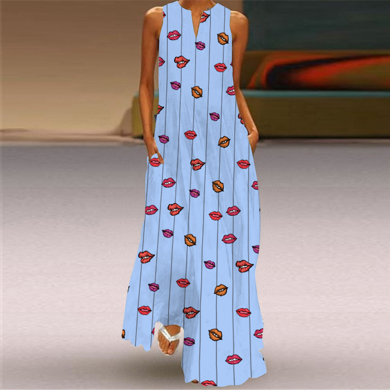 Women's Floral Summer Sleeveless Maxi Dress