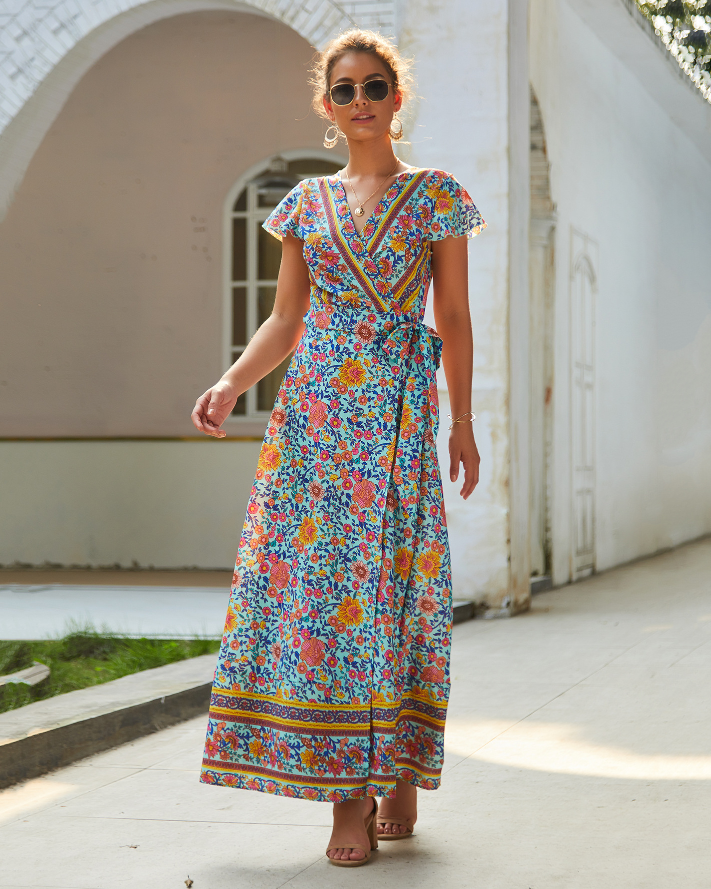 Summer Floral Maxi Dress for Women Casual Sexy Comfortable Perfect for Vacation Ready to Ship