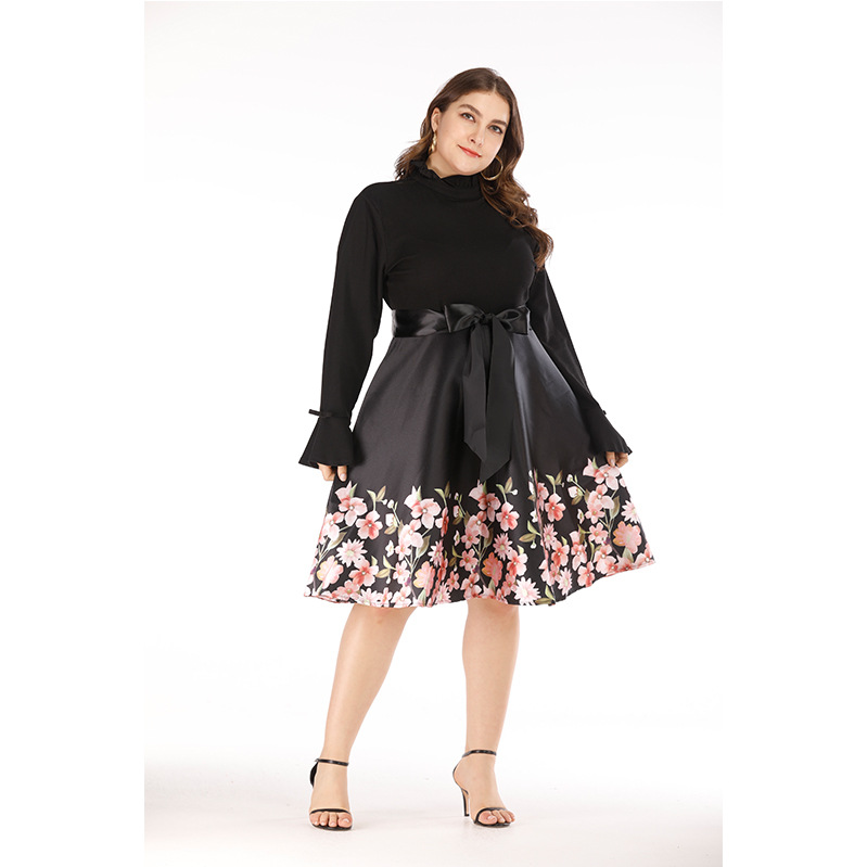 Vintage Style Womens Long Sleeve High Neck Maxi Dress Summer Collection Elegant Design Retro Aesthetic Wholesale