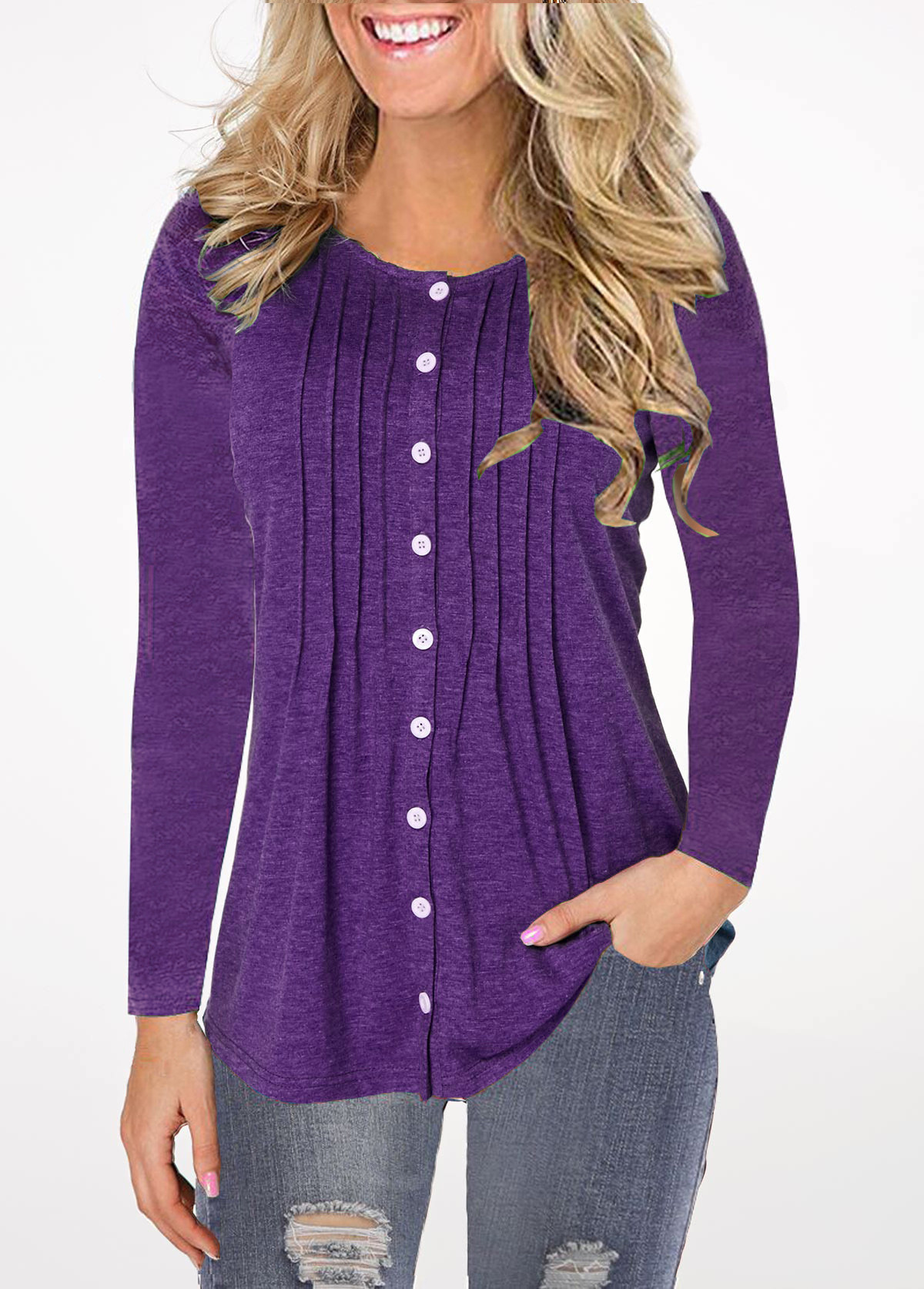 Womens Gradient Long Sleeve Top Autumn Winter Fashion Casual Wear Wholesale Available fast shipping
