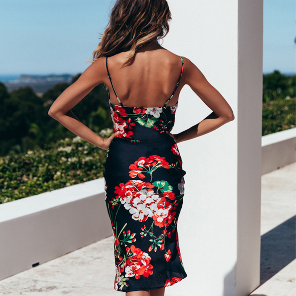 Leopard Print Backless Bodycon Dress Sexy Sleeveless Design Summer Party Wear Wholesale Available
