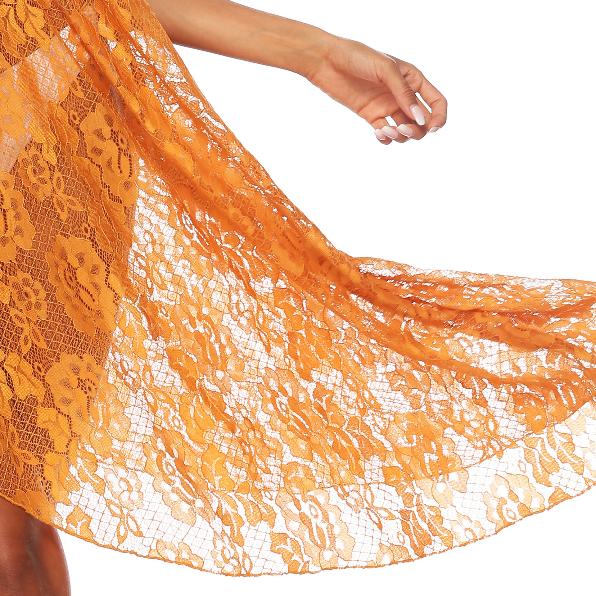 Sheer Lace Beach Cover Up Dress Irregular Asymmetrical Design Sexy Style Lightweight Fabric Summer Swimwear