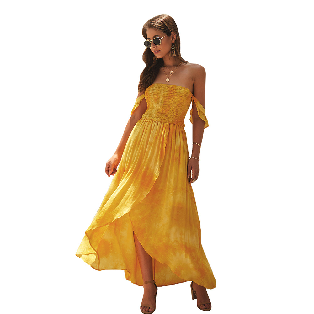 Summer Floral Off Shoulder Dress Original Design Trendy Style Comfortable Fit Perfect for Parties and Casual Outings