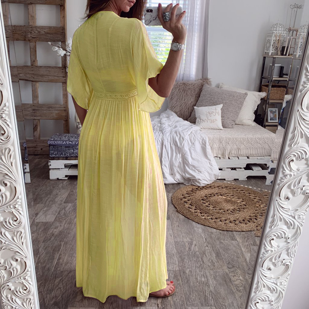 Lace Cardigan Dress Solid Color Summer Style Vacation Wear Ready to Ship Wholesale Available