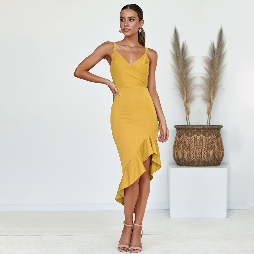 Deep V Neckline Mermaid Dress Four Color Options Elegant Evening Wear Wholesale Available private label