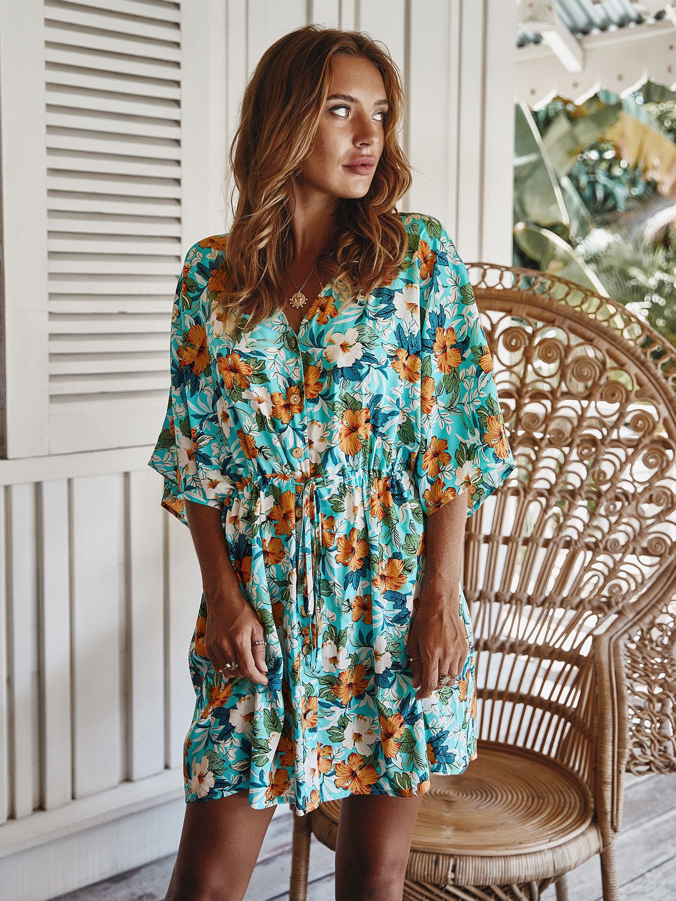 Fashionable Floral Print Womens Dress Spring Collection Casual Wear for Everyday Use Wholesale Available