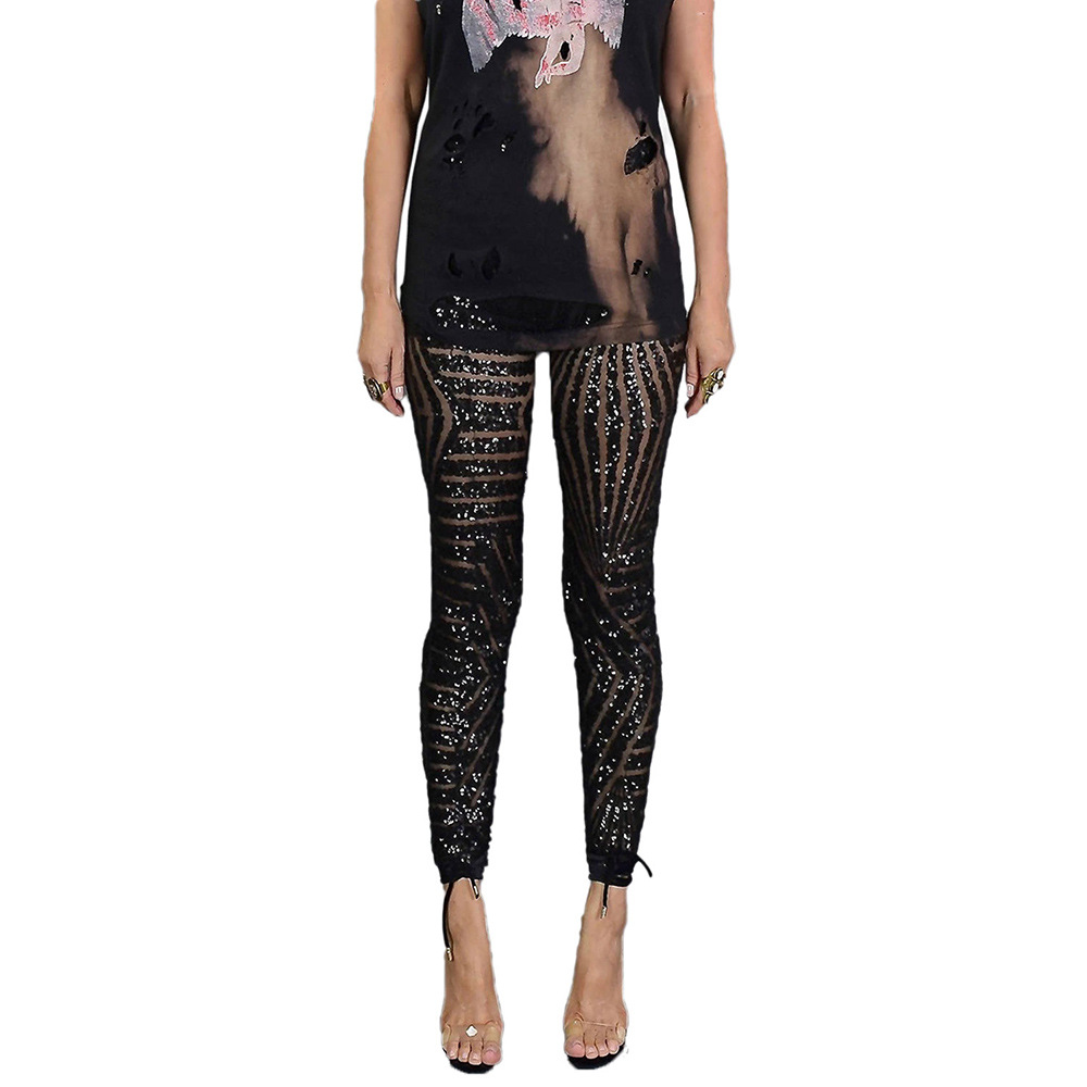 High Waisted Sequin Pants for Women Slim Fit Straight Leg Casual Style Perfect for Autumn and Winter Gatherings