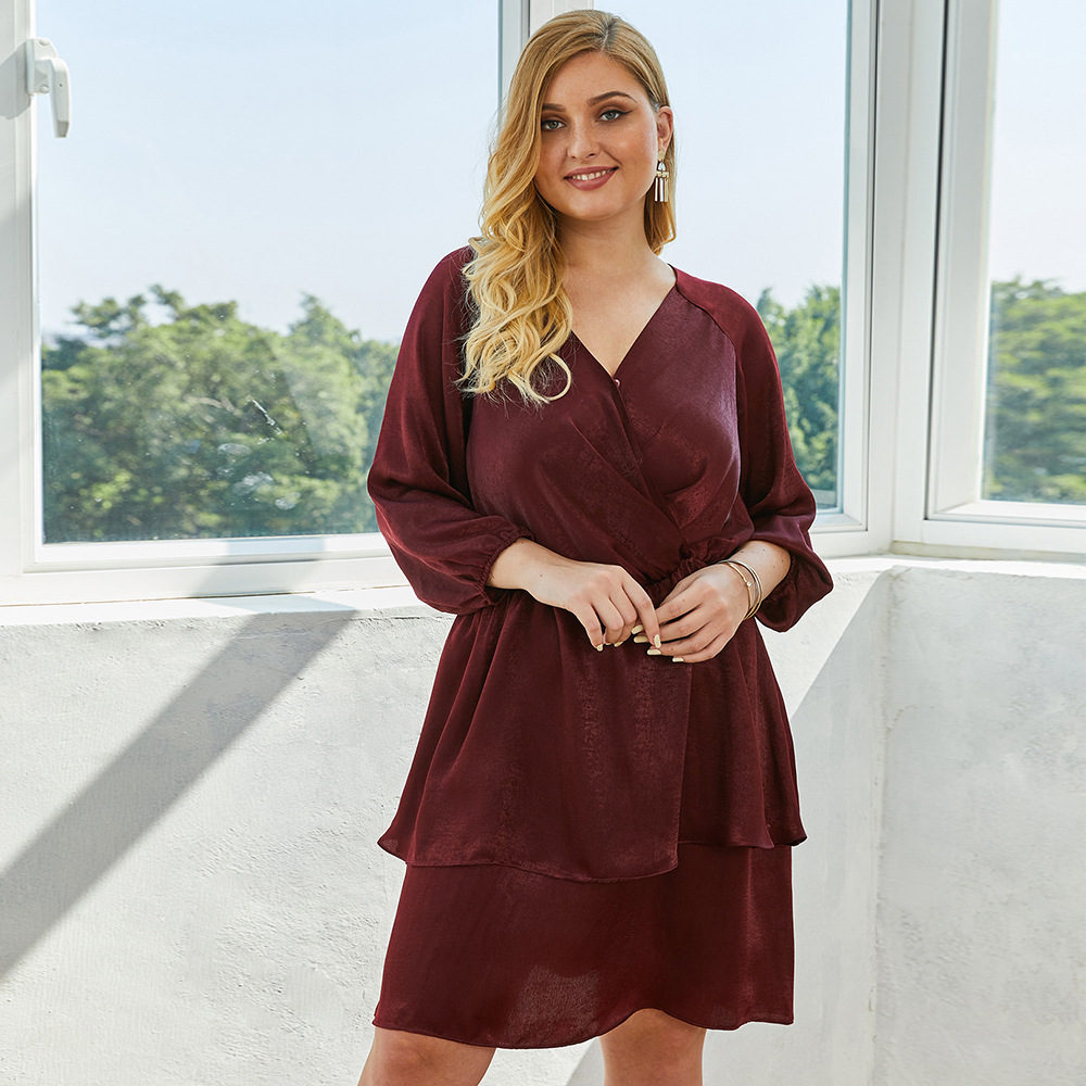 Plus Size Womens Dress Original Design Fashionable 3 4 Sleeve Spring Summer Style Wholesale Availability