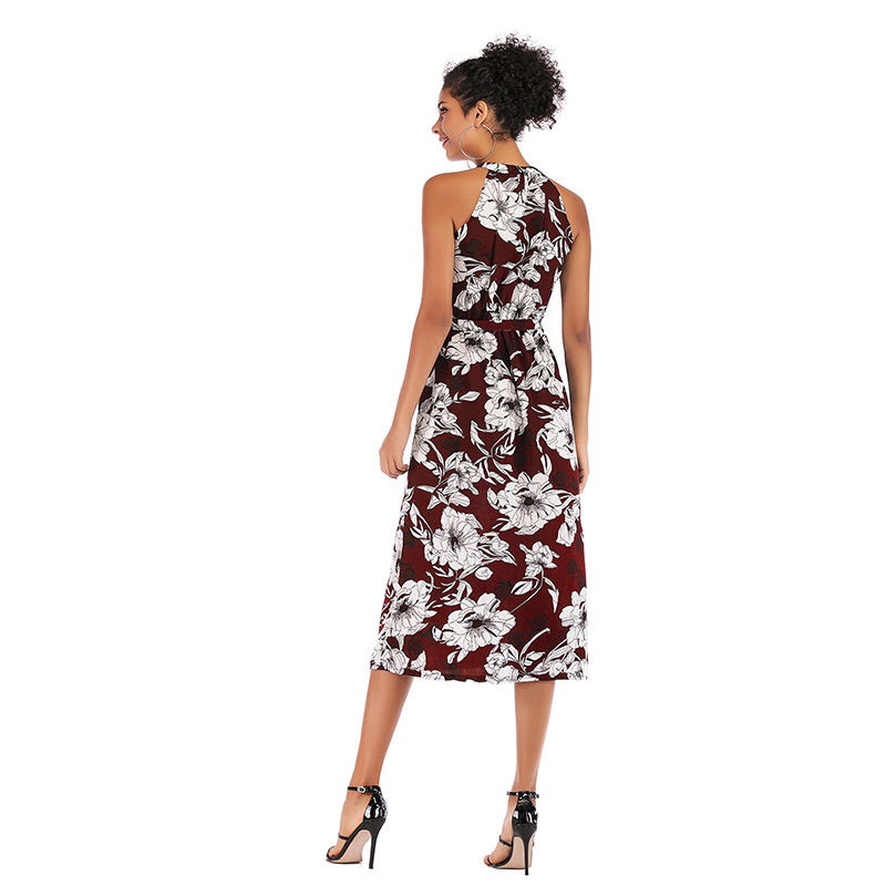 Floral Chiffon Midi Dress Sleeveless Bodycon Fit Elegant Design Perfect for Summer Events Wholesale Available