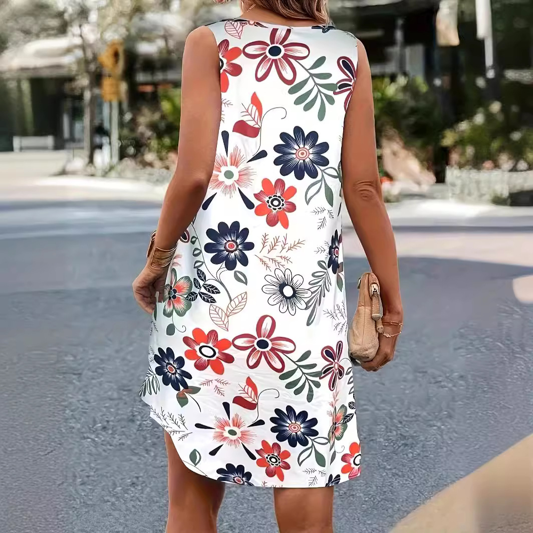 Floral Print Maxi Dress for Women Sleeveless Casual Style Comfortable Fit Perfect for Summer Outings Wholesale
