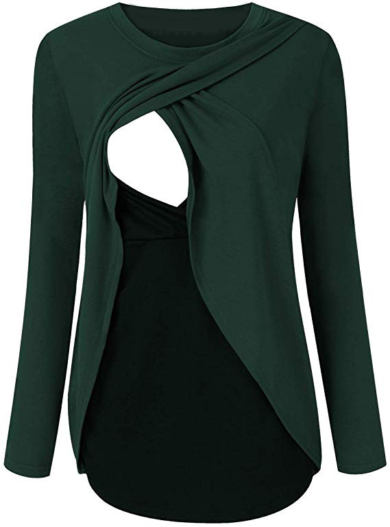 Maternity Nursing Top Casual Long Sleeve Side Pleats Comfortable Fabric Autumn Winter Fashion Wholesale Available
