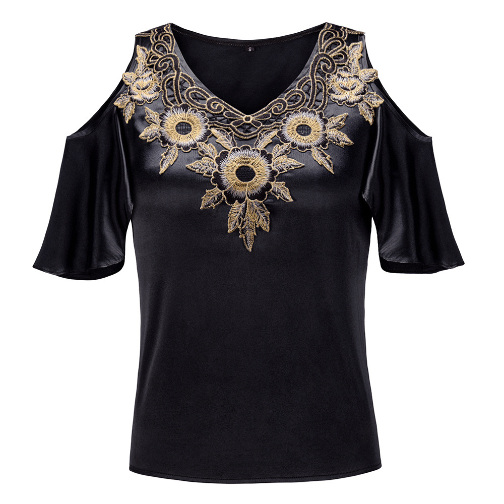 Womens Loose Fit Short Sleeve T Shirt Sexy V Neck Comfortable Fabric Trendy Design Spring Summer Fashion Wholesale